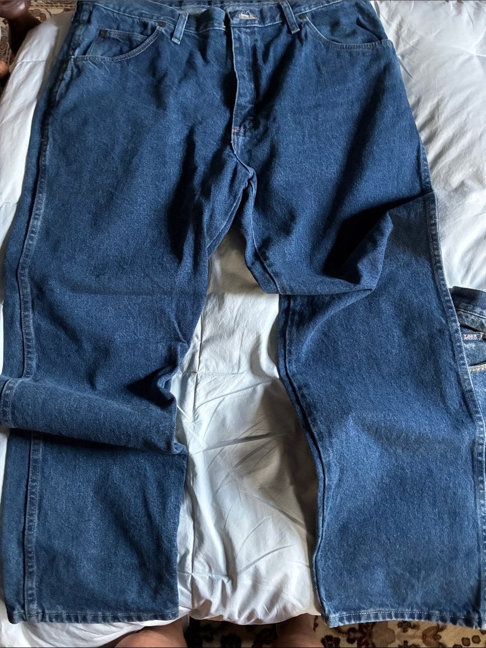 New Wrangler Men's Relaxed Fit Dark Blue Jeans 38 x 30
